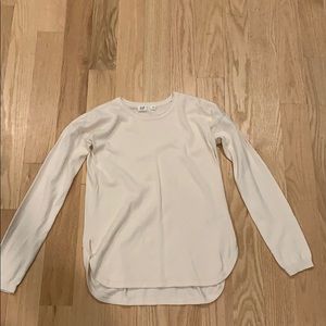 long sleeve off white sweater tee